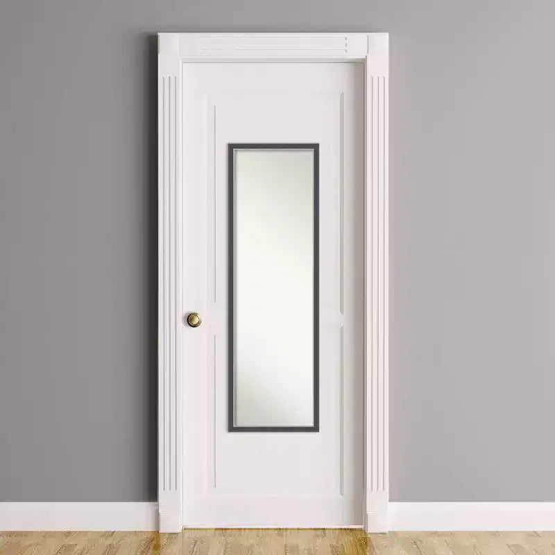Specchio a figura intera con cornice sottile nera e argento, montabile a parete/porta, 1 persona