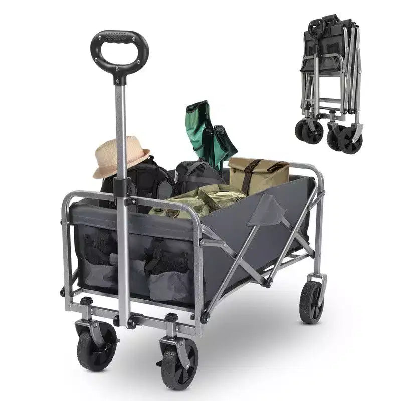 Karl Home 29.3'' W Black Garden Cart Portable Collapsible Utility Wagon