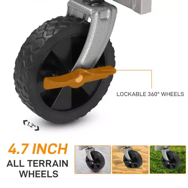 Carrello multiuso pieghevole nero, utente singolo