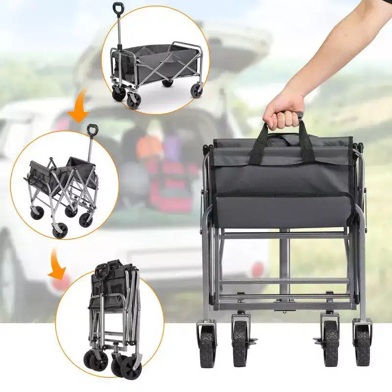 Carrello multiuso pieghevole nero, utente singolo