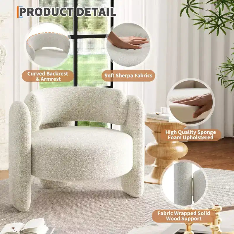 Poltrona con accento in ciniglia grigio scuro/bianca, posto singolo