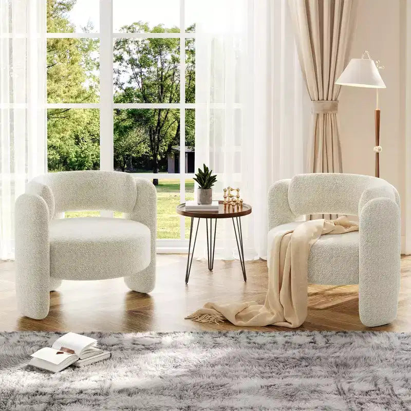 Poltrona con accento in ciniglia grigio scuro/bianca, posto singolo