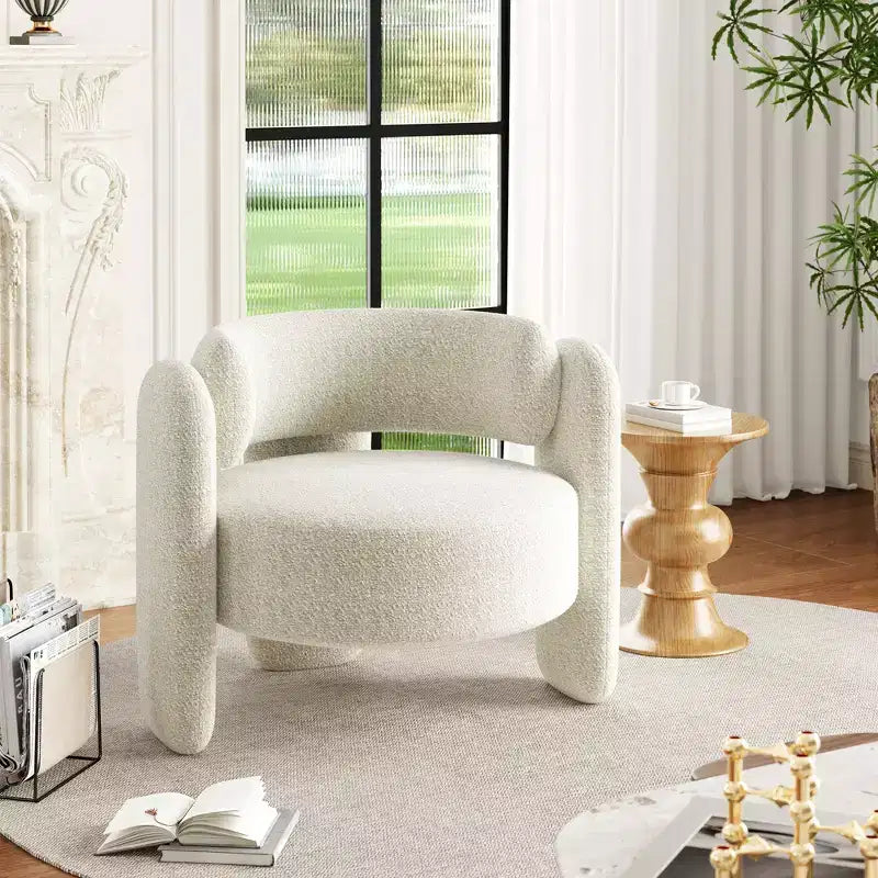 Poltrona con accento in ciniglia grigio scuro/bianca, posto singolo
