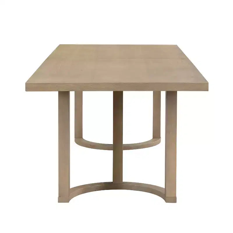 Frassino Naturale / Moderno di Metà Secolo / 6 Posti — Set da Pranzo di 7 Pezzi con Sedie Imbottite