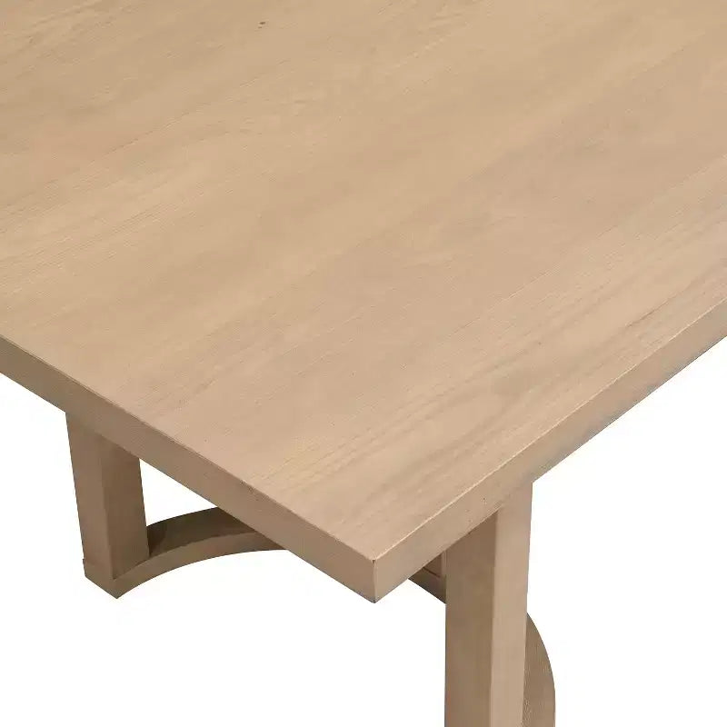 Frassino Naturale / Moderno di Metà Secolo / 6 Posti — Set da Pranzo di 7 Pezzi con Sedie Imbottite