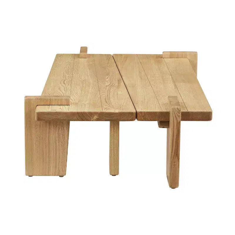 Tavolino componibile in legno massello di frassino Nero / Naturale / Teak, 2 pezzi combinabili