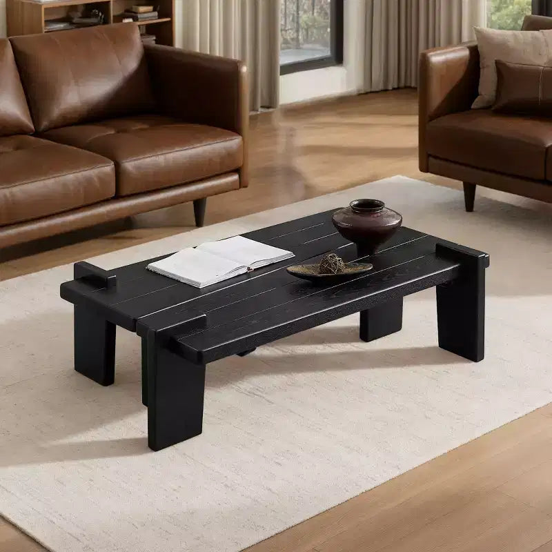 Tavolino componibile in legno massello di frassino Nero / Naturale / Teak, 2 pezzi combinabili