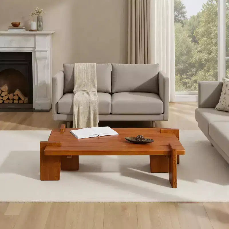 Tavolino componibile in legno massello di frassino Nero / Naturale / Teak, 2 pezzi combinabili