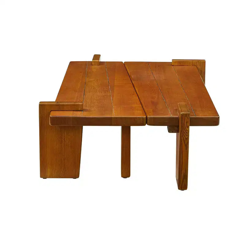 Tavolino componibile in legno massello di frassino Nero / Naturale / Teak, 2 pezzi combinabili