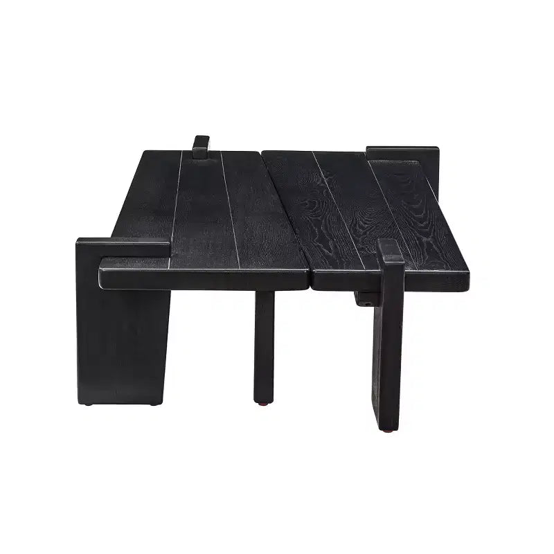 Tavolino componibile in legno massello di frassino Nero / Naturale / Teak, 2 pezzi combinabili