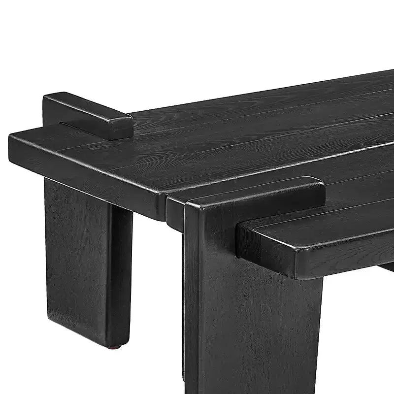 Tavolino componibile in legno massello di frassino Nero / Naturale / Teak, 2 pezzi combinabili