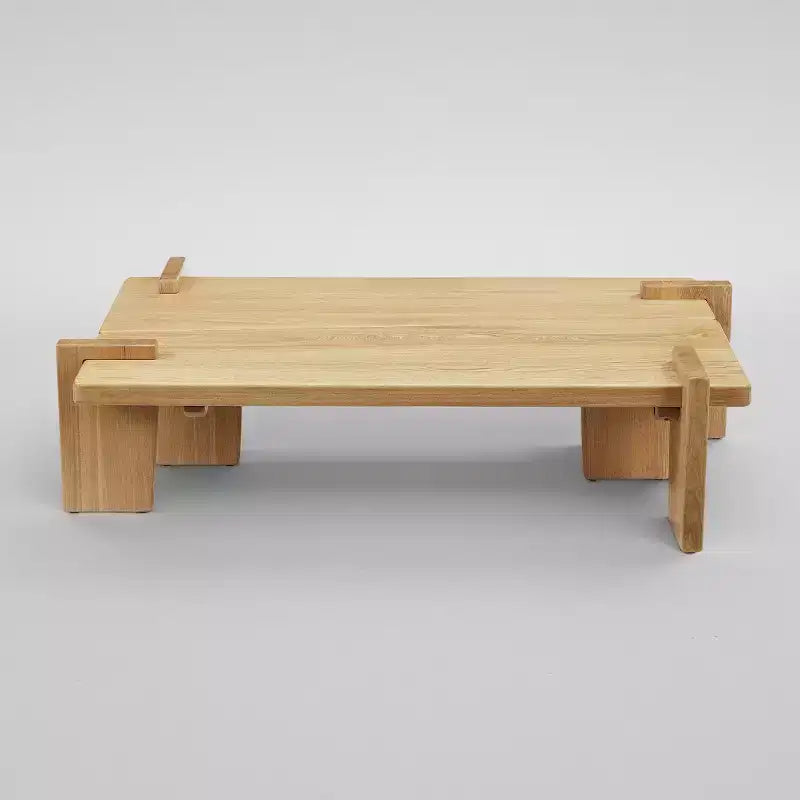 Tavolino componibile in legno massello di frassino Nero / Naturale / Teak, 2 pezzi combinabili