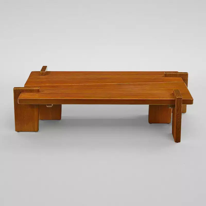 Tavolino componibile in legno massello di frassino Nero / Naturale / Teak, 2 pezzi combinabili