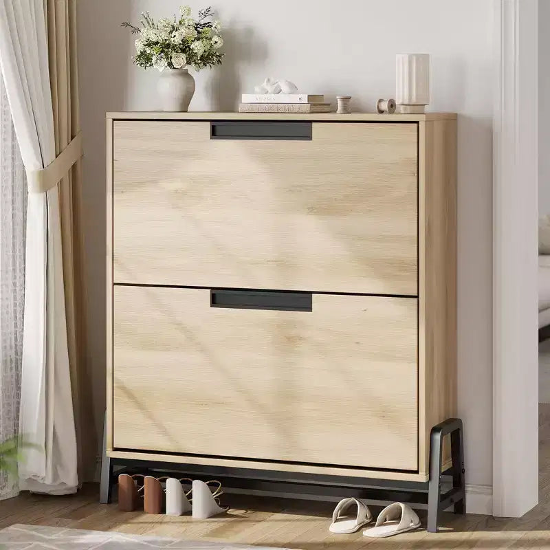 Shoe Storage Cabinet with Flip Drawers,Entryway Shoe Organizer with Drawer,Freestanding Hidden Narrow Shoe Rack Cabinet for Entryway,Hallway