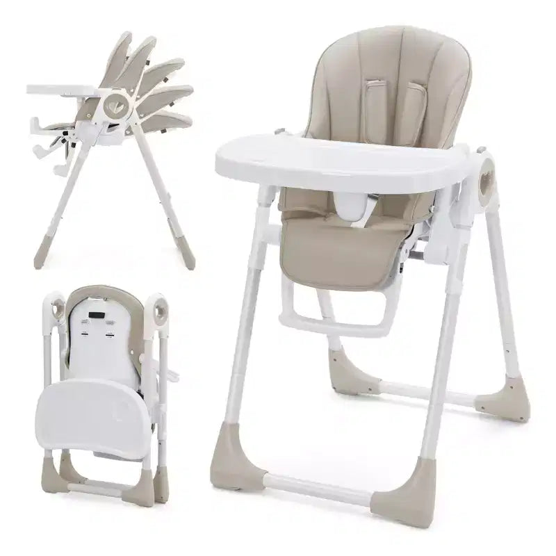 Seggiolone Pappa Pieghevole – Champagne / Verde / Grigio, Seduta 1 Posto