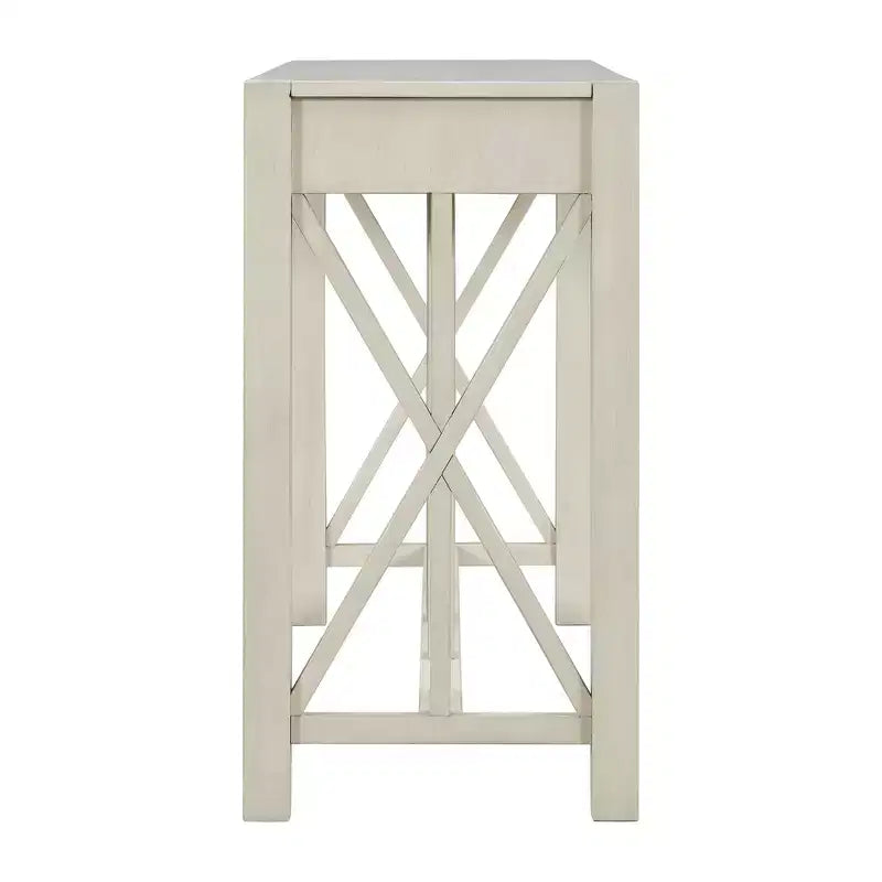 Consolle incrociata Beige / Nera / Grigia / Blu Navy con 4 cassetti, Singola