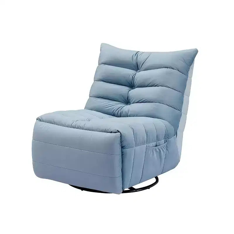 Poltrona reclinabile girevole Lake in velluto blu, 1 posto