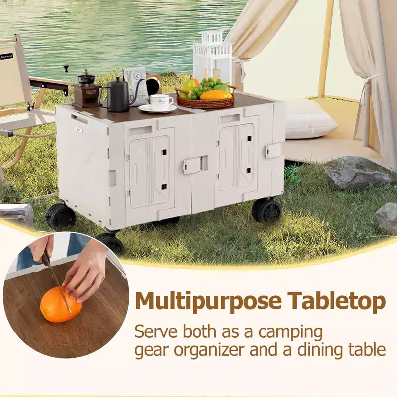 Carrello Utilità Pieghevole con 2 Ripiani Portaoggetti, 5 Ruote, Nero/Rosa/Bianco