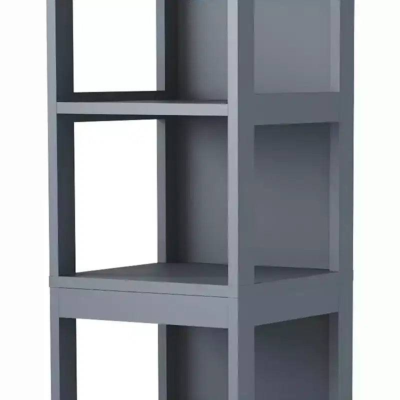 Armadio a colonna stretto grigio-blu / bianco con ripiani e cassetti, 1 persona