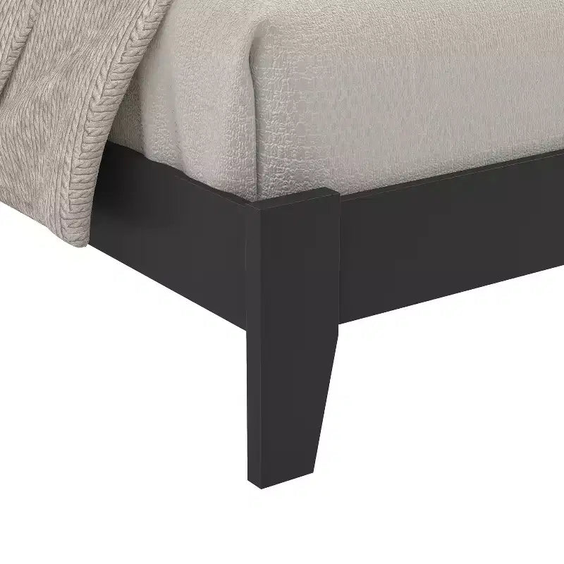 Letto matrimoniale Queen-size nero con testiera, 1 persona