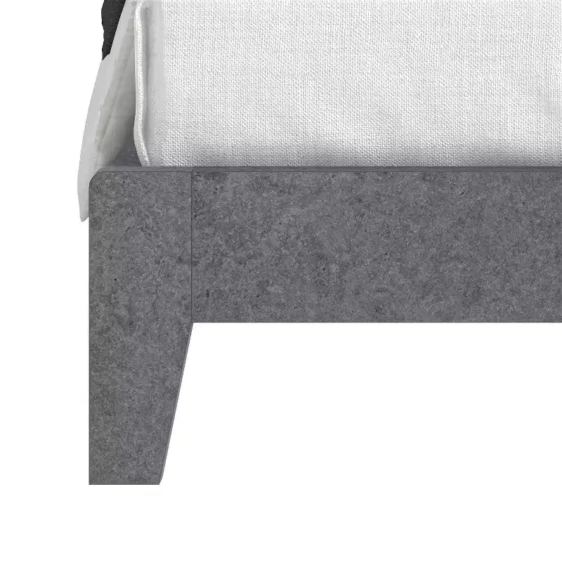 Letto a piattaforma Queen color grigio cemento con testiera, 2 persone