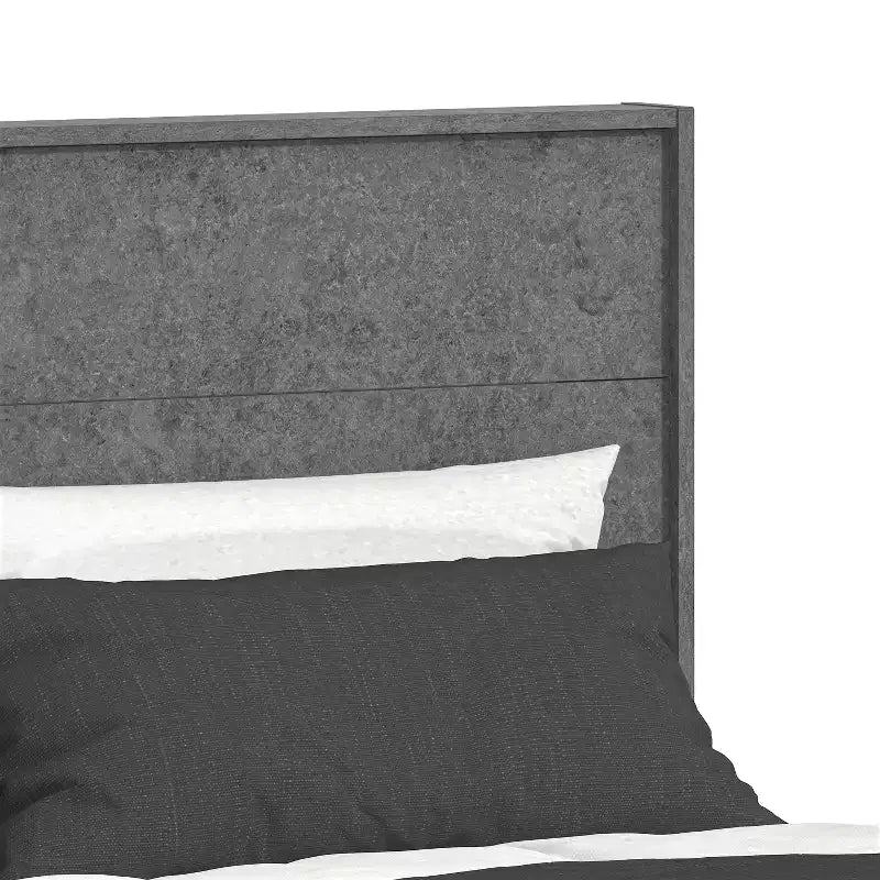 Letto a piattaforma Queen color grigio cemento con testiera, 2 persone