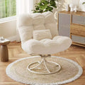 360 Swivel Winter Rattan Rocking Chair, All-Weather Wicker Lounge Chair with Thick Seat Cushion and Metal Rocking Base for Indoor & Outdoor