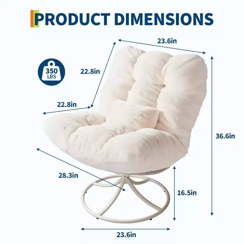 Poltrona lounge girevole a 360° con funzione dondolo, beige, 1 posto
