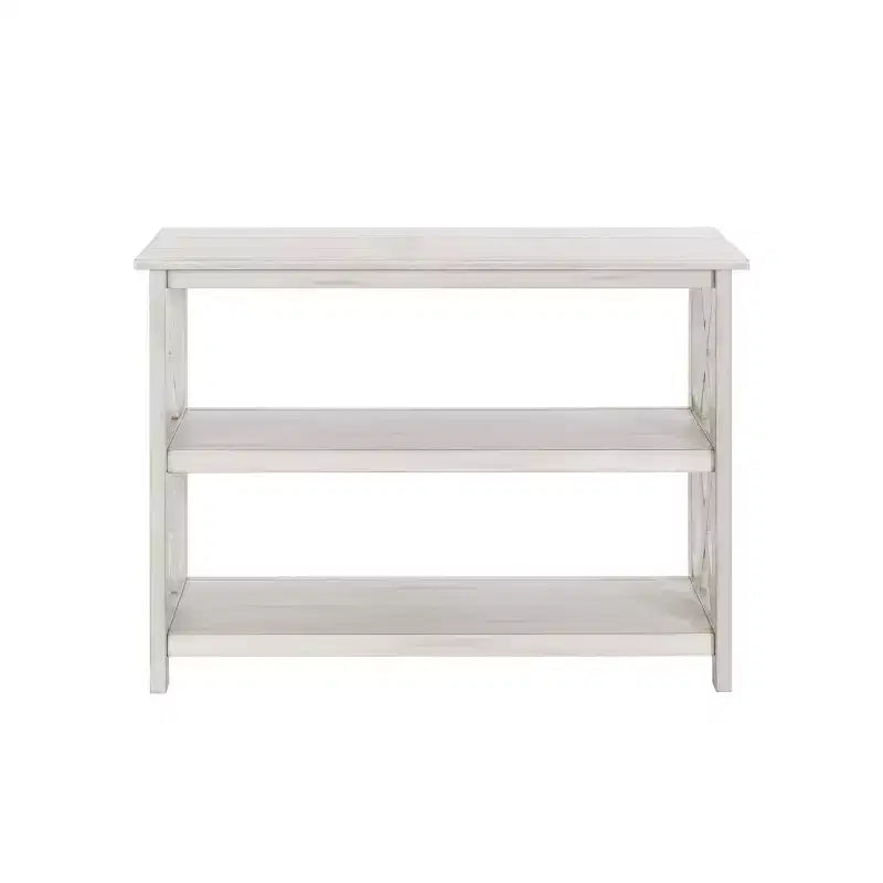 Tavolo da ingresso Off-White a 2 ripiani, stile rustico