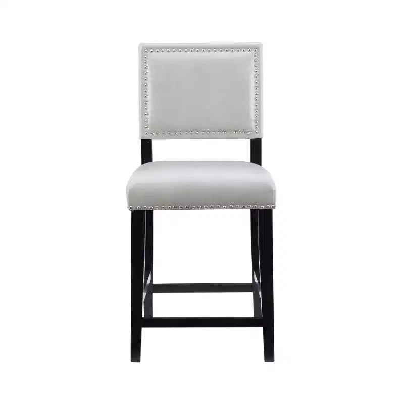 Sgabello da bancone in similpelle grigio / nero / caramello, senza braccioli, 1 posto