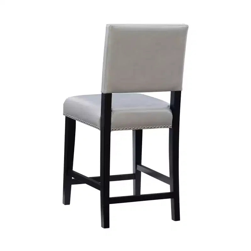 Sgabello da bancone in similpelle grigio / nero / caramello, senza braccioli, 1 posto