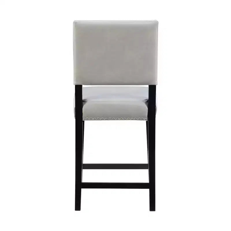 Sgabello da bancone in similpelle grigio / nero / caramello, senza braccioli, 1 posto