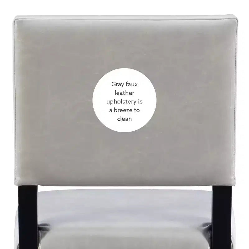 Sgabello da bancone in similpelle grigio / nero / caramello, senza braccioli, 1 posto