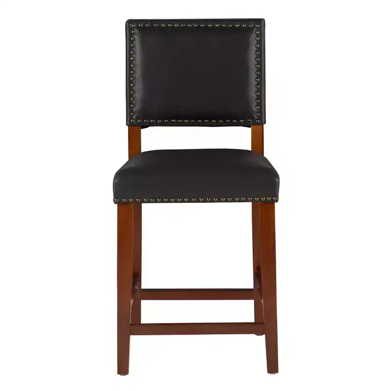 Sgabello da bancone in similpelle grigio / nero / caramello, senza braccioli, 1 posto