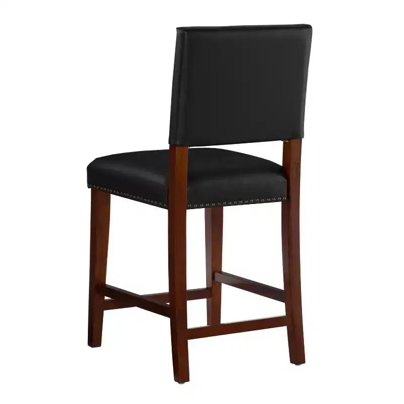 Sgabello da bancone in similpelle grigio / nero / caramello, senza braccioli, 1 posto