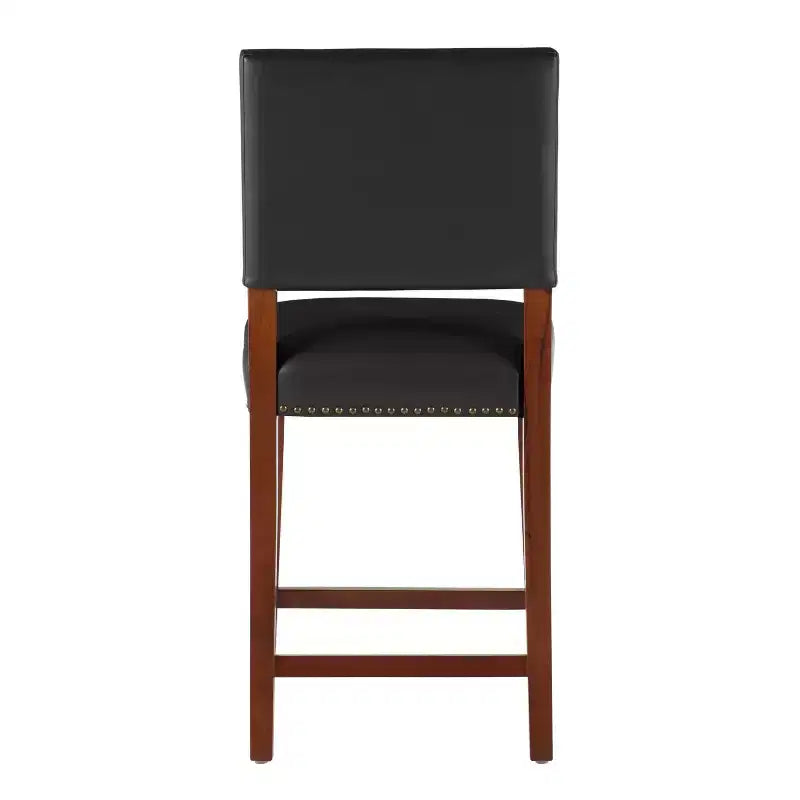 Sgabello da bancone in similpelle grigio / nero / caramello, senza braccioli, 1 posto