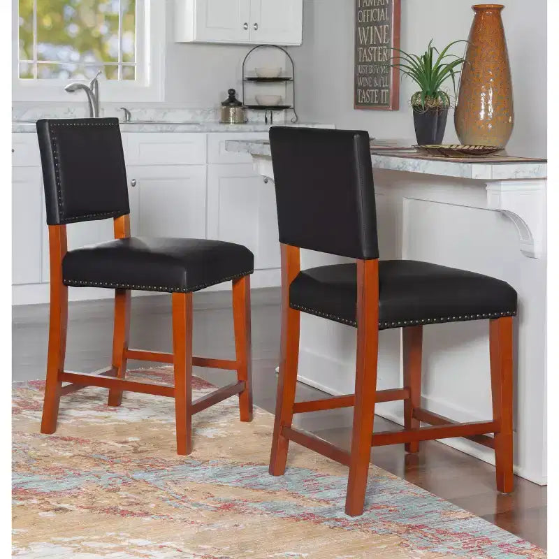 Sgabello da bancone in similpelle grigio / nero / caramello, senza braccioli, 1 posto