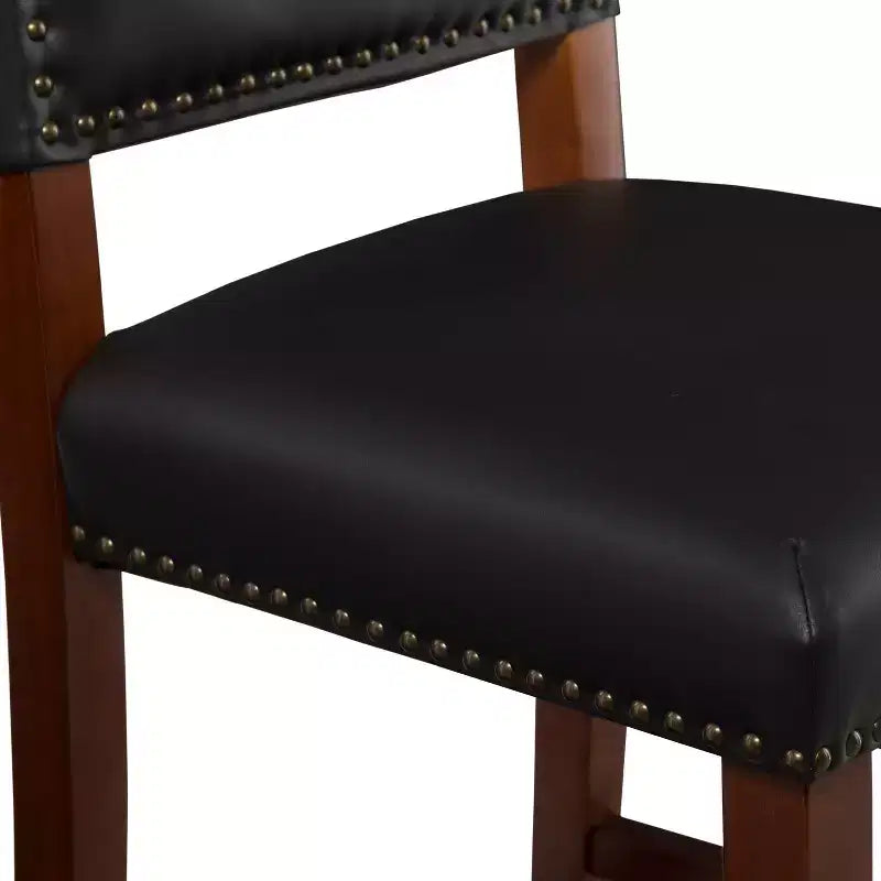 Sgabello da bancone in similpelle grigio / nero / caramello, senza braccioli, 1 posto