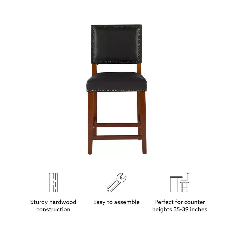 Sgabello da bancone in similpelle grigio / nero / caramello, senza braccioli, 1 posto