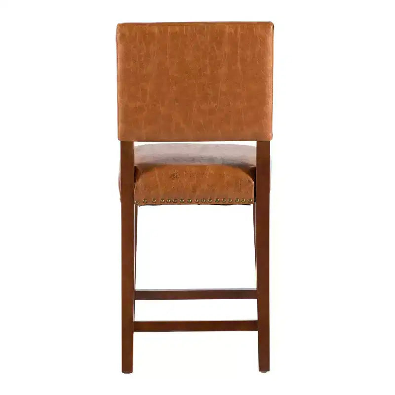 Sgabello da bancone in similpelle grigio / nero / caramello, senza braccioli, 1 posto