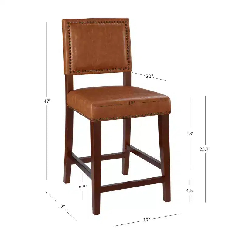 Sgabello da bancone in similpelle grigio / nero / caramello, senza braccioli, 1 posto