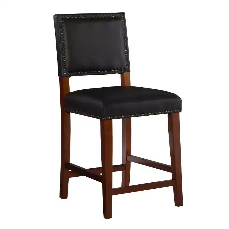 Sgabello da bancone in similpelle grigio / nero / caramello, senza braccioli, 1 posto