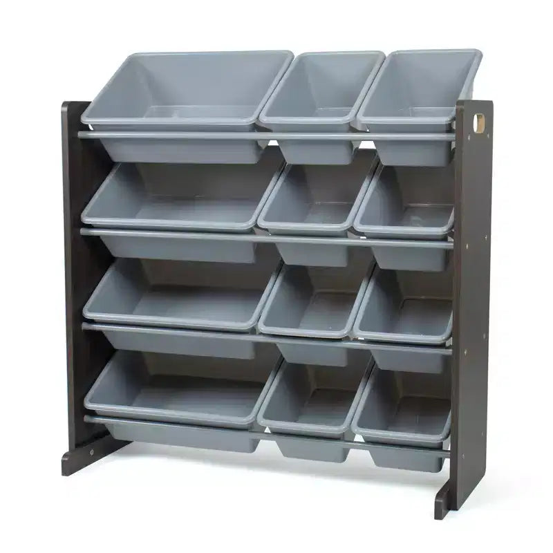 Sumatra Toy Storage Organizer with Storage Bins Espresso/Gray - Humble Crew