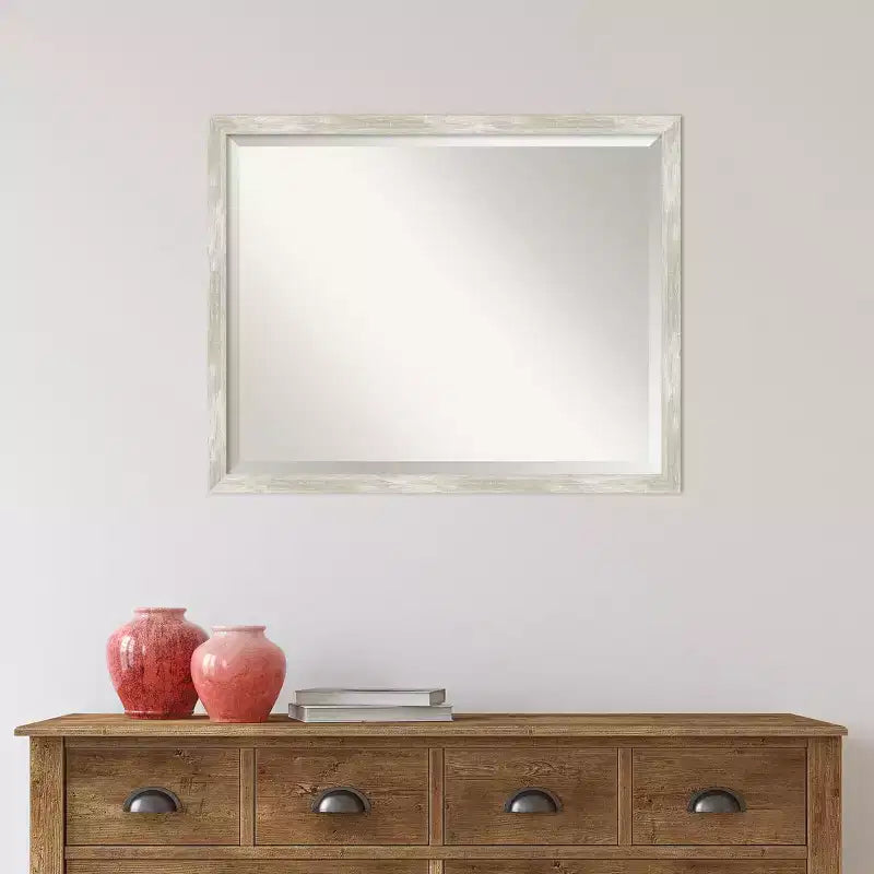Specchio da parete stretto con cornice effetto screpolato color argento metallizzato, singolo, 2 misure
