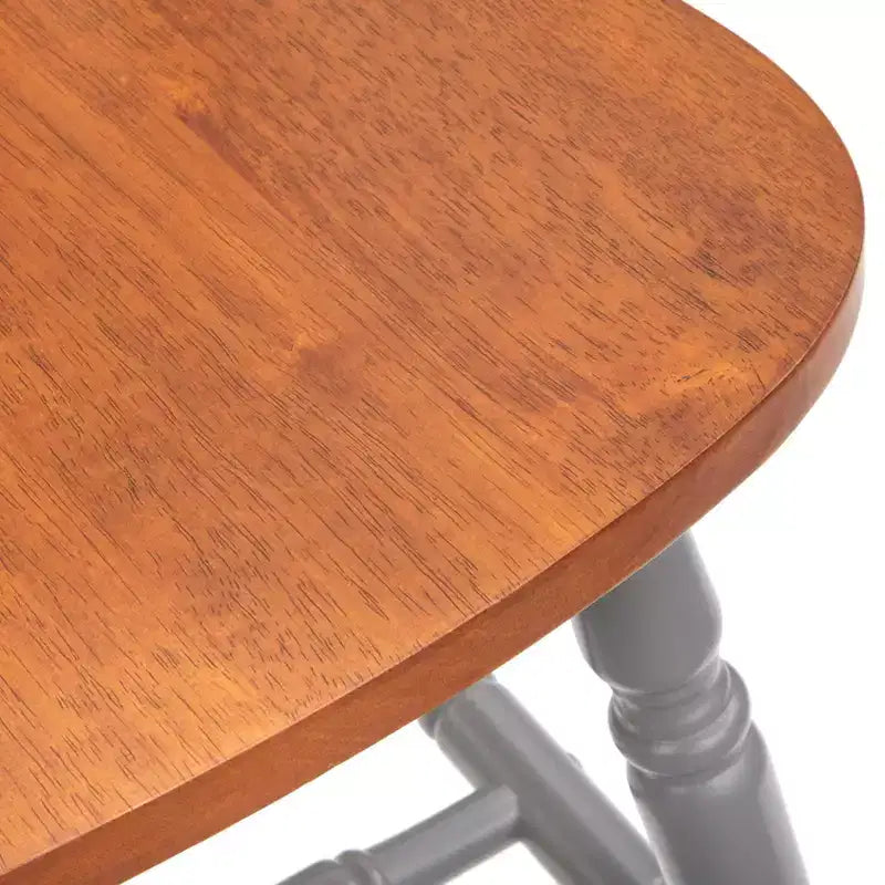 Set tavolo da pranzo allungabile rotondo da fattoria, bianco/naturale e multicolore, 6 posti, 7 pezzi