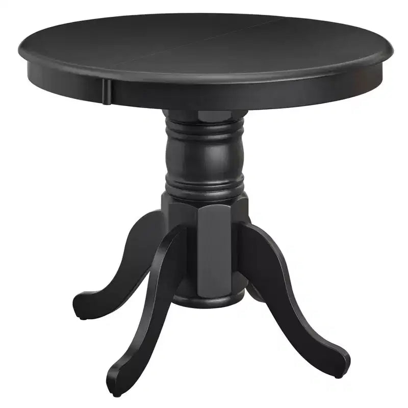 Set tavolo da pranzo allungabile rotondo da fattoria, bianco/naturale e multicolore, 6 posti, 7 pezzi