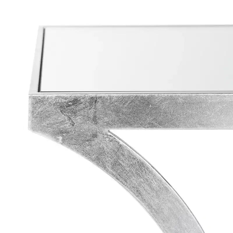Tavolino d'appoggio rettangolare Oro/Bianco e Argento/Specchio per 1