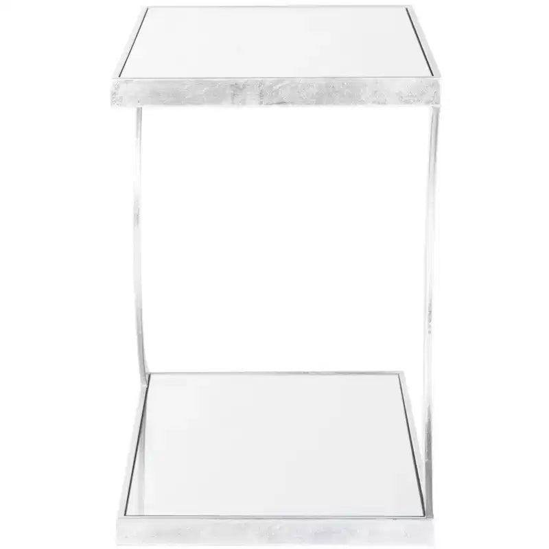 Tavolino d'appoggio rettangolare Oro/Bianco e Argento/Specchio per 1
