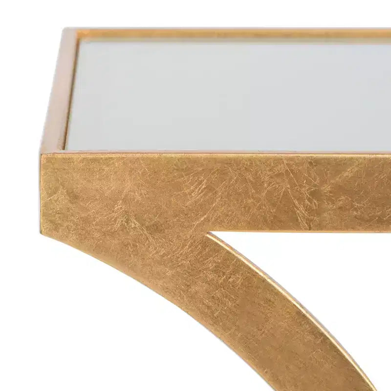 Tavolino d'appoggio rettangolare Oro/Bianco e Argento/Specchio per 1