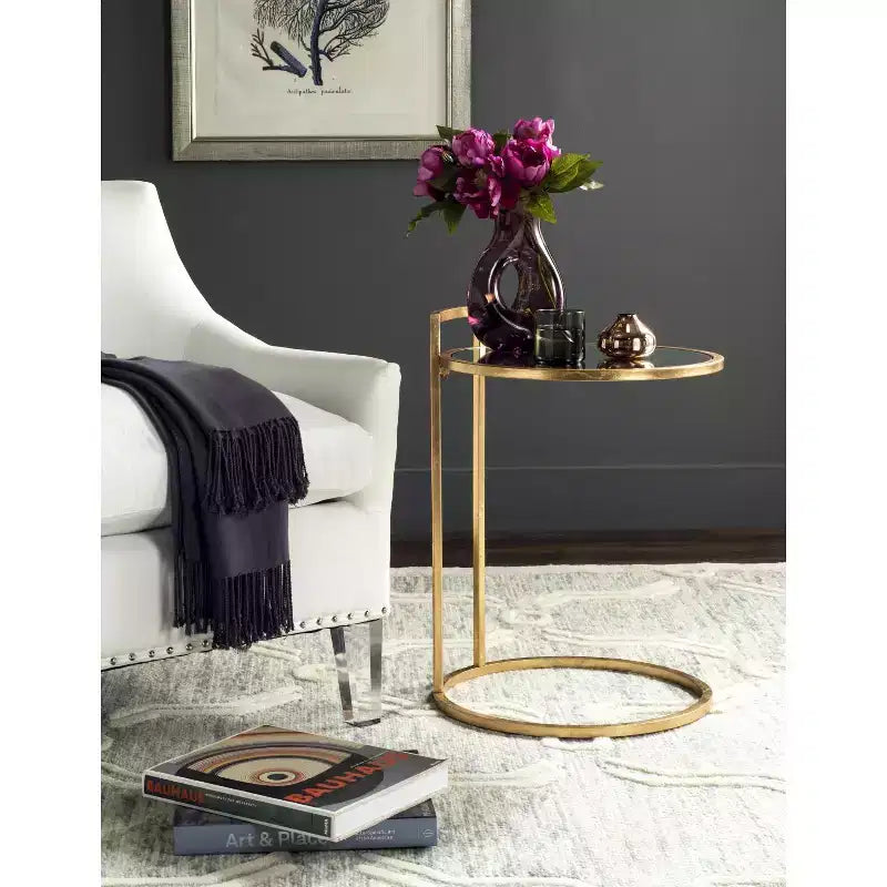 Tavolino rotondo d'appoggio Accent oro, 1 pezzo